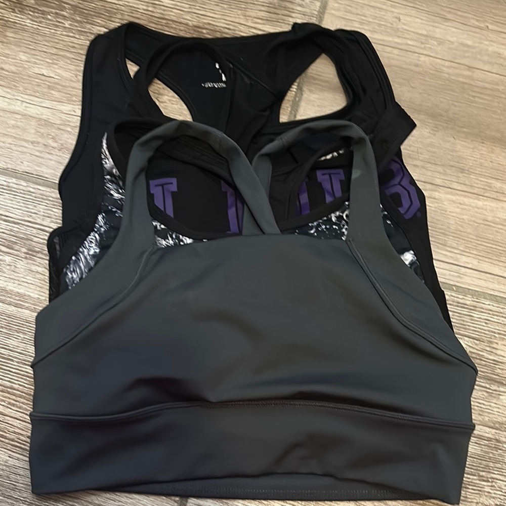 Women's Black and Gray Sports Bras